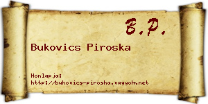 Bukovics Piroska névjegykártya
