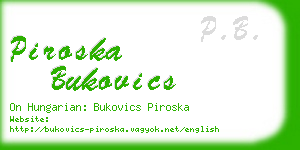 piroska bukovics business card